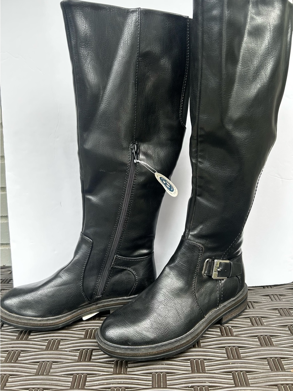 BareTraps Black Over-the-Knee Riding Boots with Side Buckle